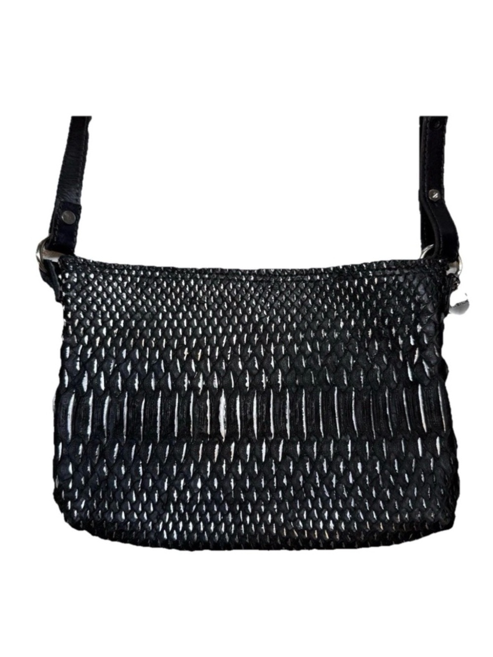 Musick Handmade Leather Crossbody Bag Artisan One-of-a-kind Textured Tooled